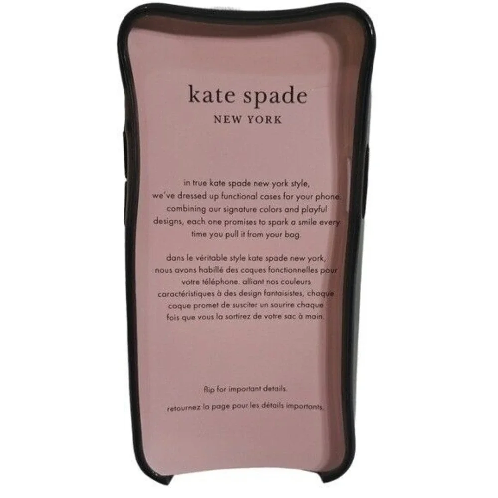 Kate Spade Women's Rhinestones Floral Print Black/Beige Phone Case i‎ Phone 5.4